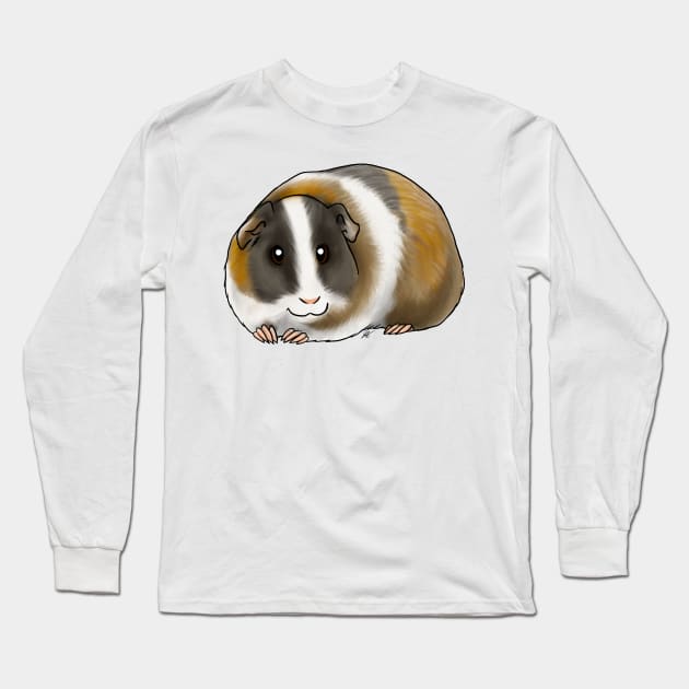 Small Mammal - American Guinea Pig - Tortoise Shell Long Sleeve T-Shirt by Jen's Dogs Custom Gifts and Designs